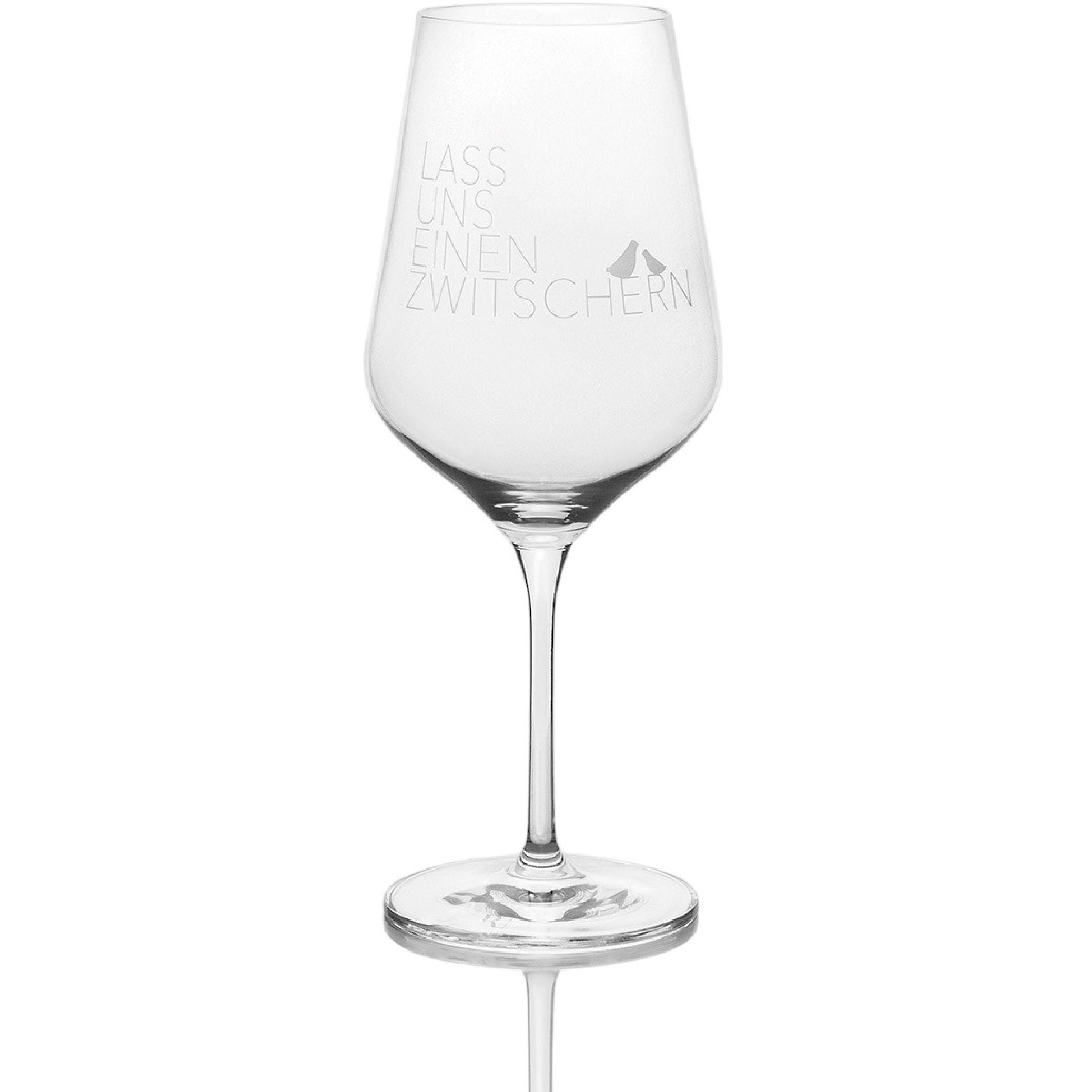 räder POESIE ET TABLE Weinglas LASS UNS EINEN ZWITSCHERN