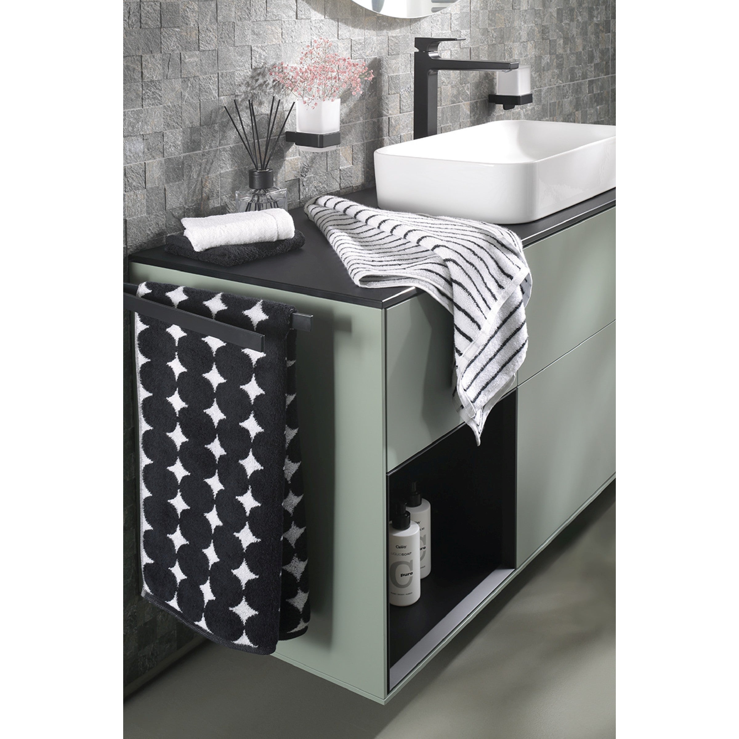 Cawö Black&White Bubbles Duschtuch