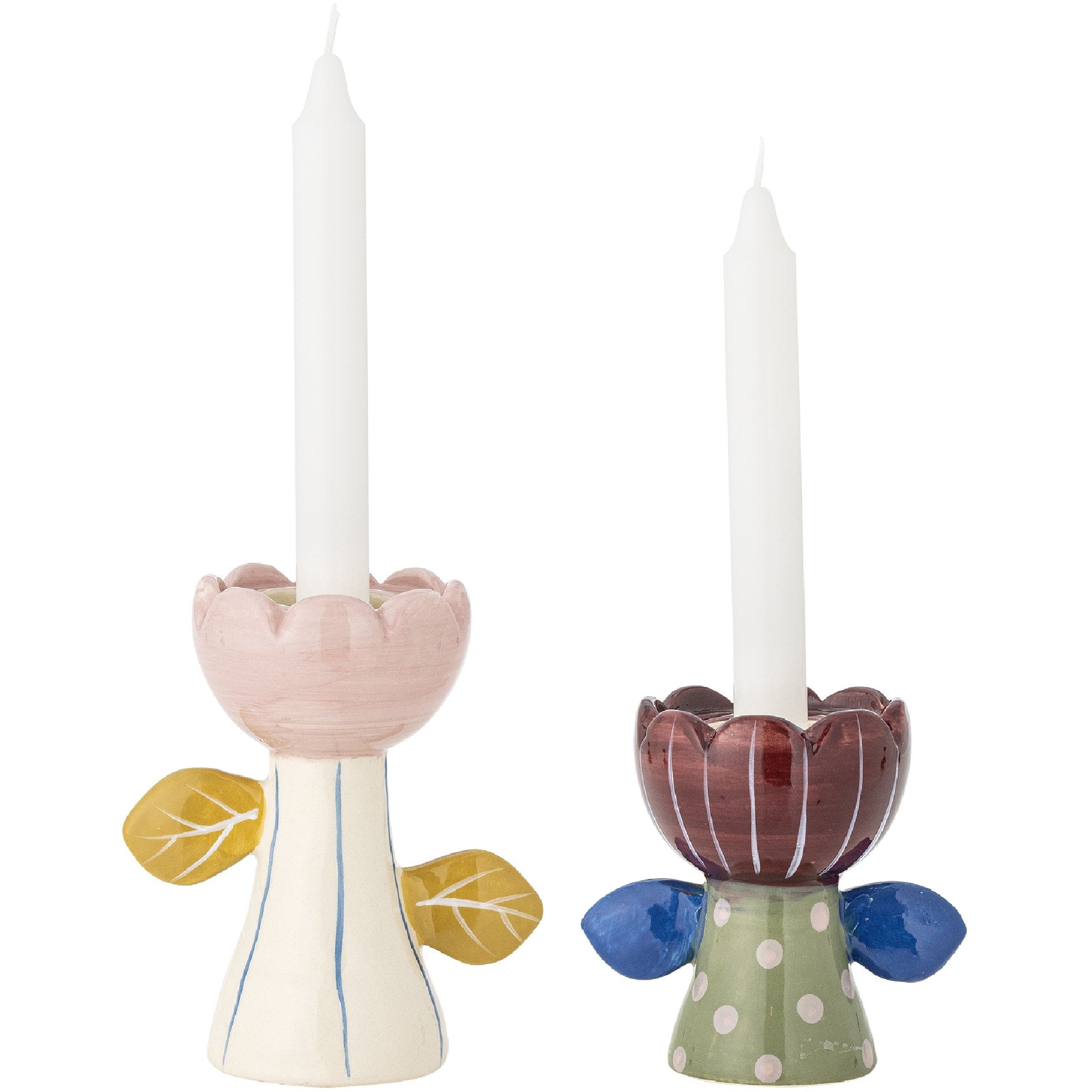 Bloomingville Florita Kerzen-/Teelichthalter 2er Set aus Steingut