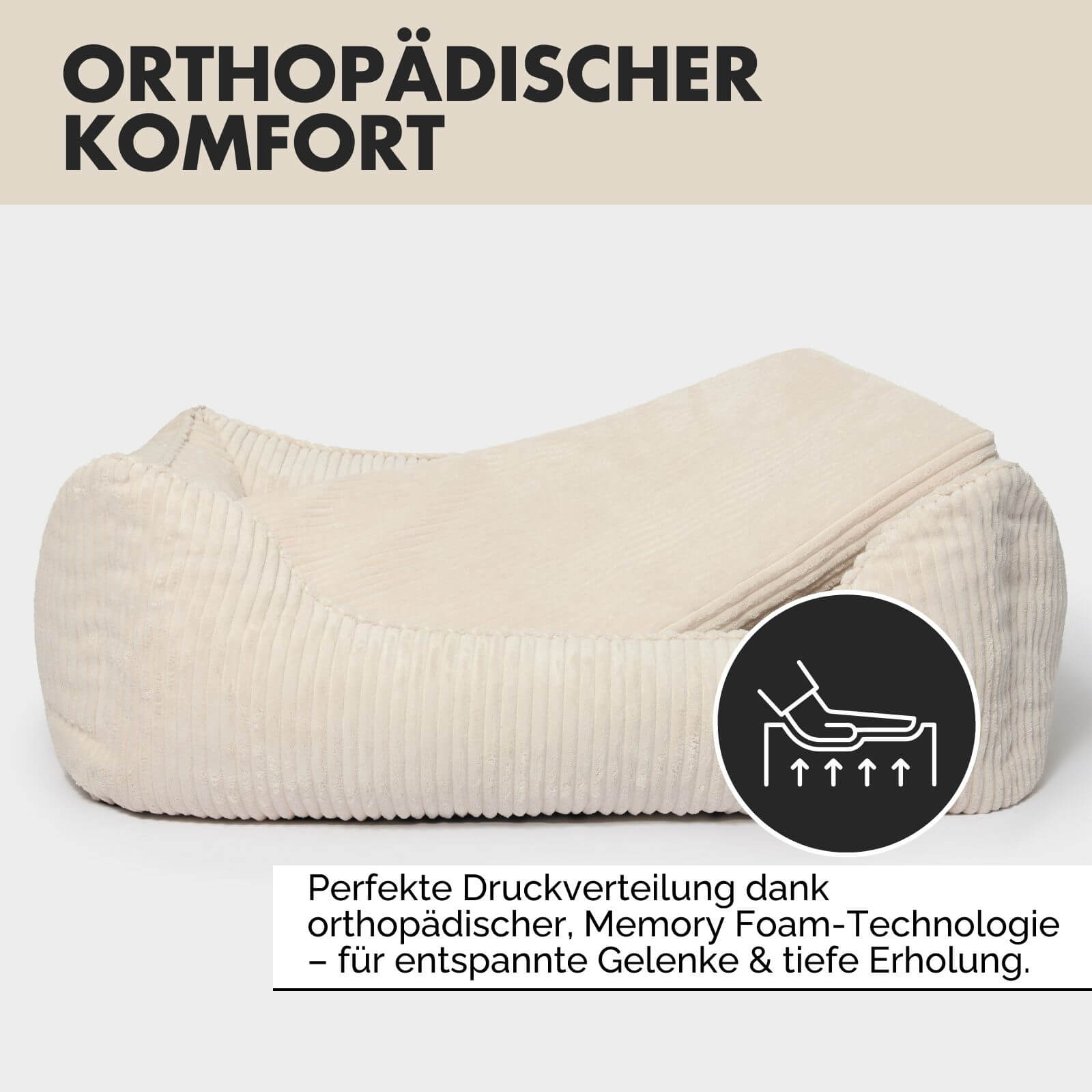 Hundebett ANTON Cord Beige