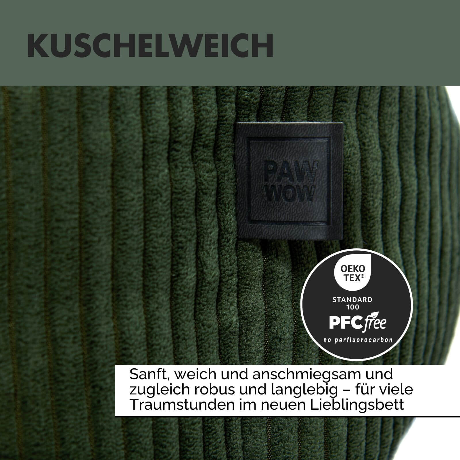 Hundebett ANTON Cord Olive